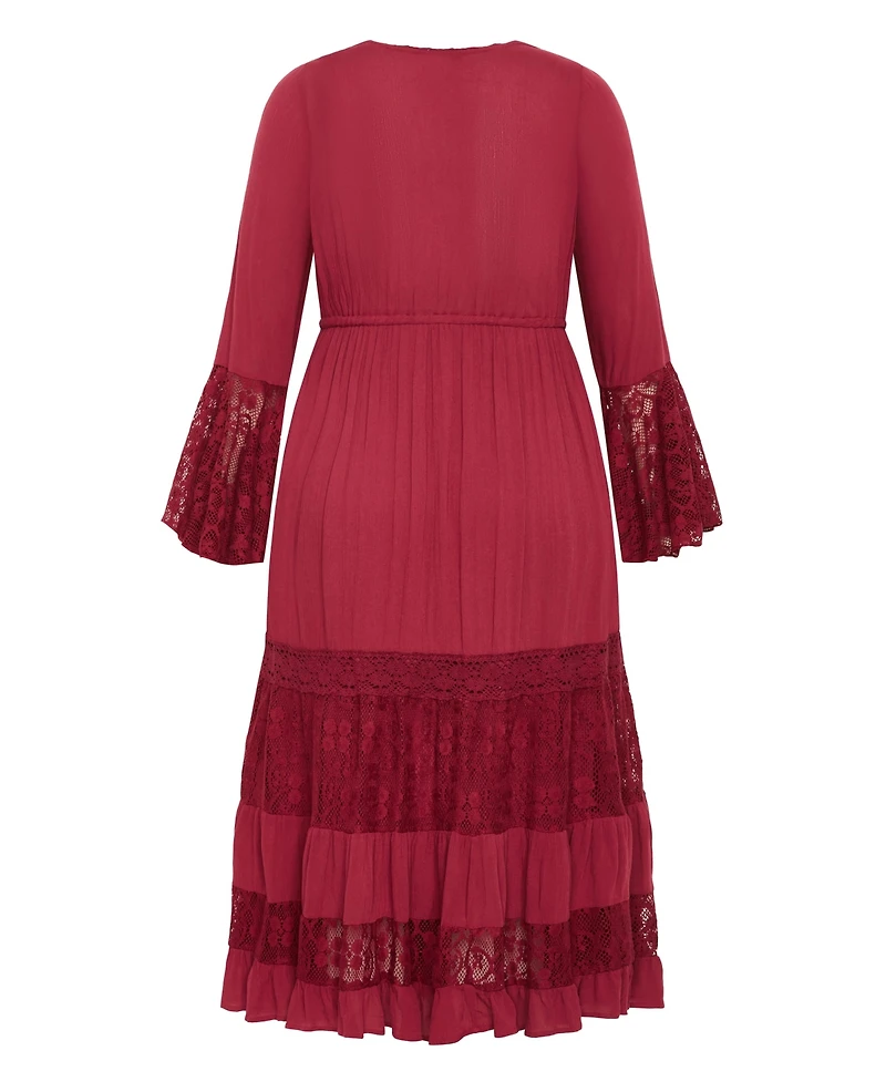 City Chic Women's Tisha Lace Maxi Dress