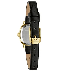 Caravelle Women's Classic Black Leather Strap Watch, 18.5mm