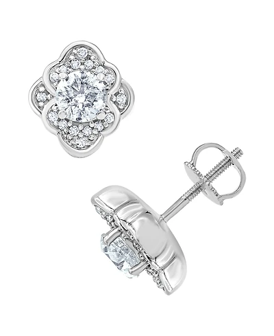 Macy's Diamond Screw Back Earrings (1 ct. t.w.) in 10k White Gold