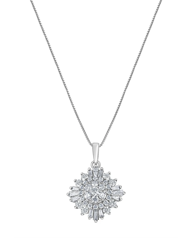 Macy's Diamond Pendant Necklace (1 ct. t.w.) in 14k White Gold