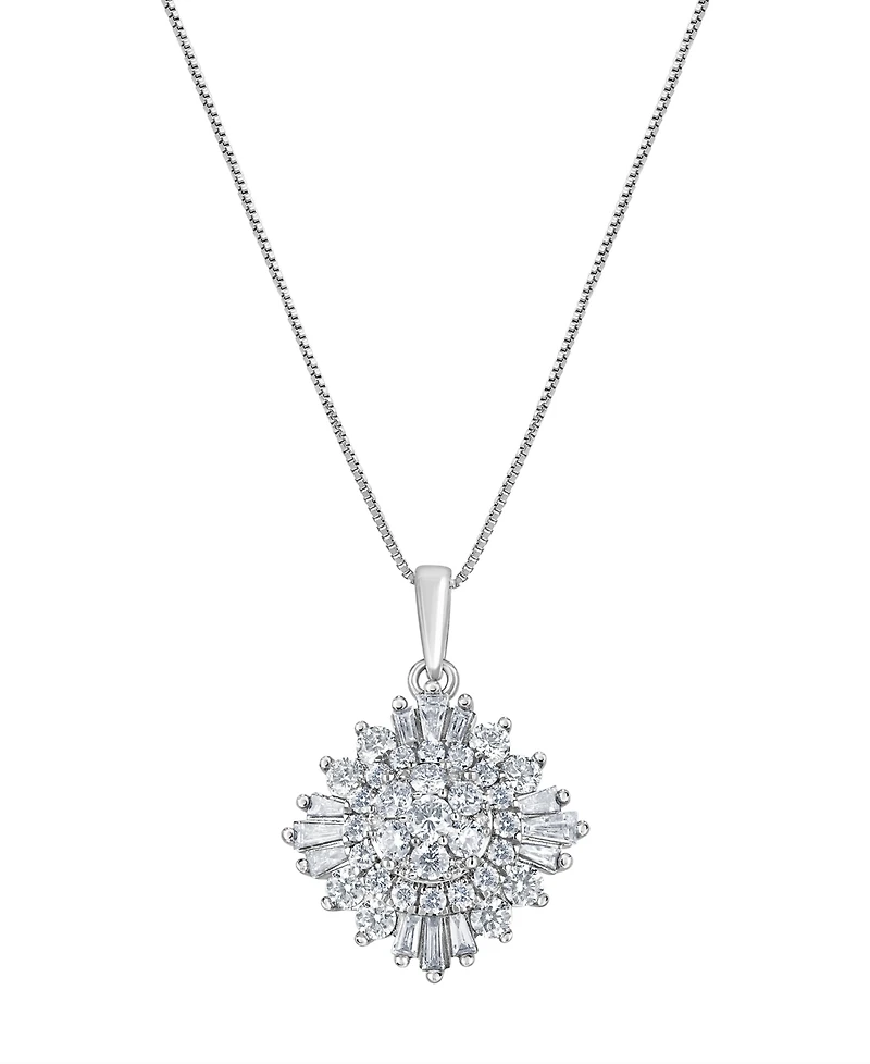 Macy's Diamond Pendant Necklace (1 ct. t.w.) in 14k White Gold