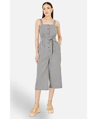 Yumi Women's Gingham Button Through Jumpsuit