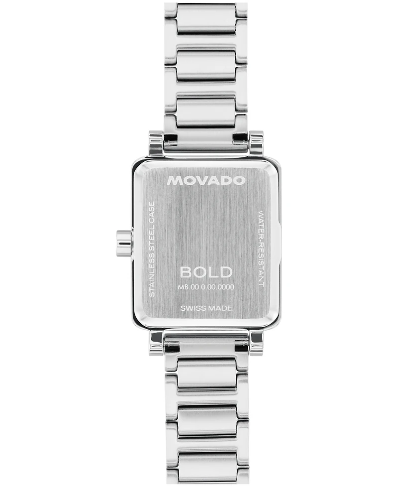 Movado Women's Bold Evolution 2.0 Mini Tank Swiss Quartz Stainless Steel Watch, 20x23mm