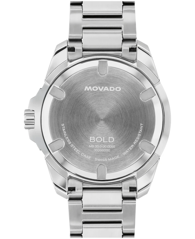 Movado Men's Bold Verso S Swiss Quartz Stainless Steel Watch, 42mm