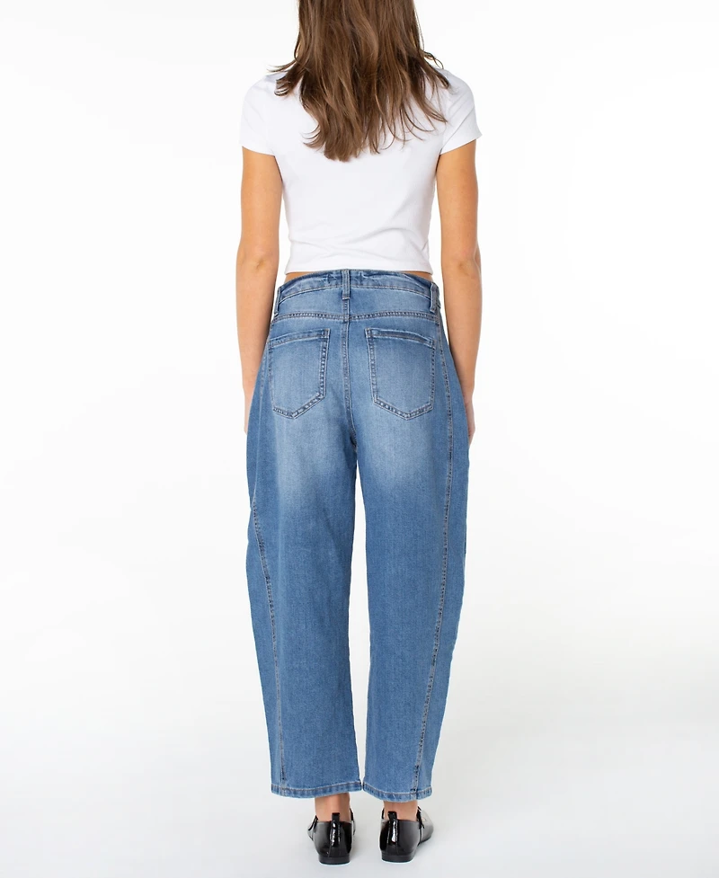 Celebrity Pink Juniors' High-Rise Barrel-Leg Jeans