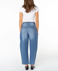 Celebrity Pink Juniors' High-Rise Barrel-Leg Jeans
