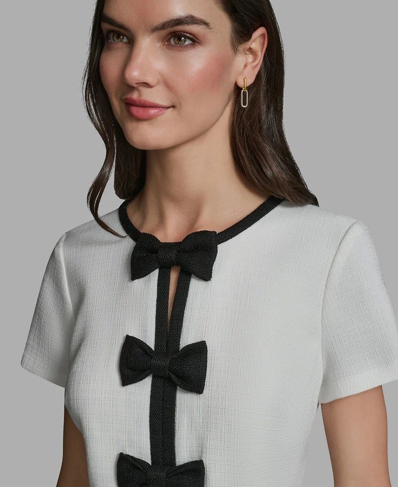 Karl Lagerfeld Paris Women's Bow Detail A-Line Dress