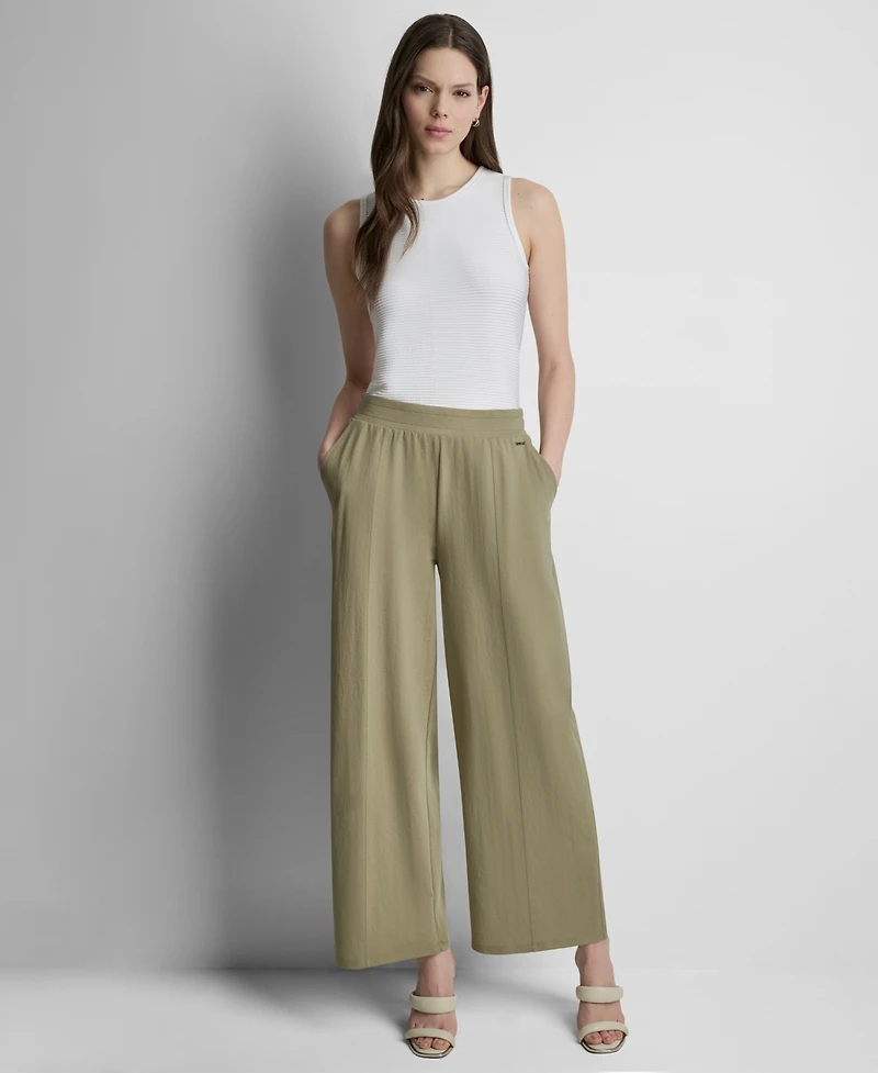 Dkny Women's Mini Logo Ewaist Pull-On Pants