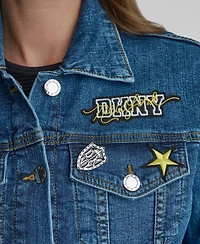Dkny Women's 1989 Pins & Patches Collared Jacket