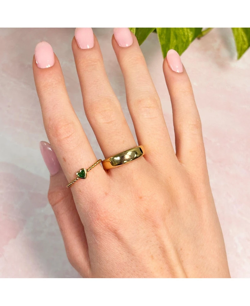 The Lovery Emerald Bezel Heart Ring 14K Gold