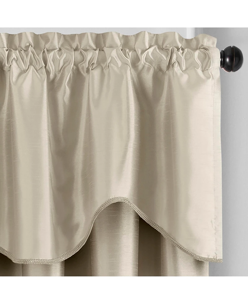 Elrene Home Fashions Colette Faux Silk Scalloped Window Valance