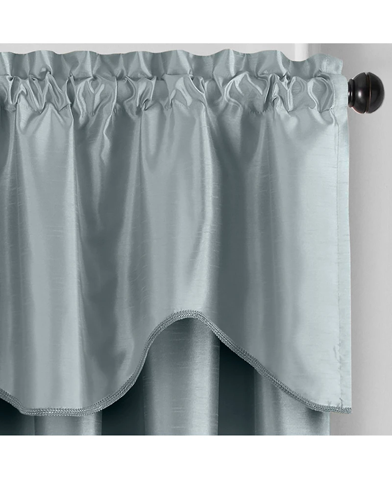 Elrene Home Fashions Colette Faux Silk Scalloped Window Valance