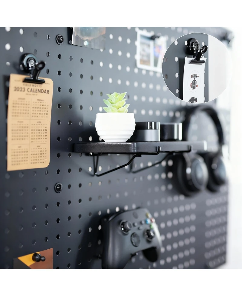 Yigii Magnetic Clamp-On Pegboard Organizer for Desk, Flexible Placement, Easy Installation