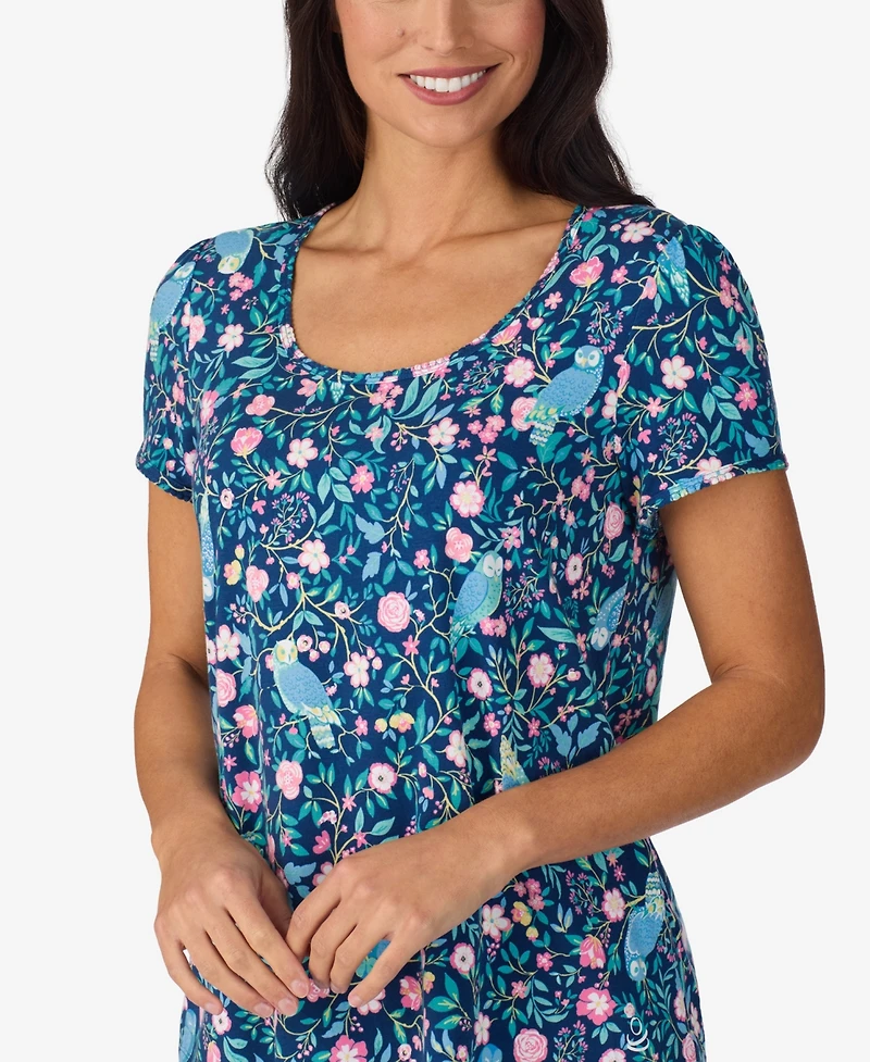 Cuddl Duds Women's Short-Sleeve Top & Cropped Pants, 2-Piece Pajama Set