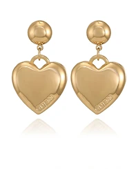 Guess Gold-Tone Plated Heart Drop Earrings