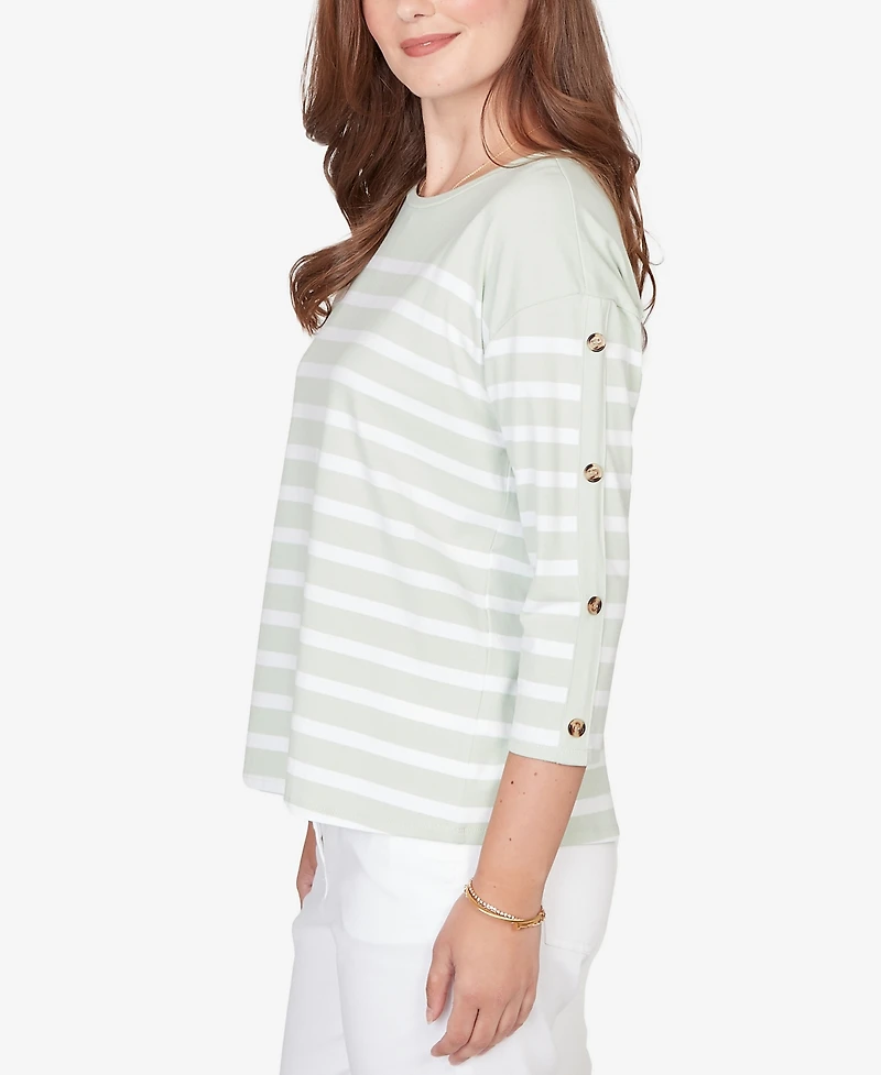 Ruby Rd. Plus Yarn Dyed Stripe Knit Top