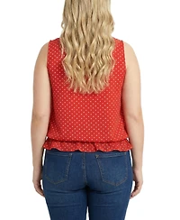 Ny Collection Plus Sleeveless Ruffle Flounced Blouse