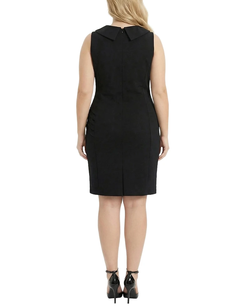 Ny Collection Plus Sleeveless Shawl Collar Dress