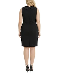 Ny Collection Plus Sleeveless Shawl Collar Dress