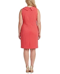 Ny Collection Plus Sleeveless Shawl Collar Dress
