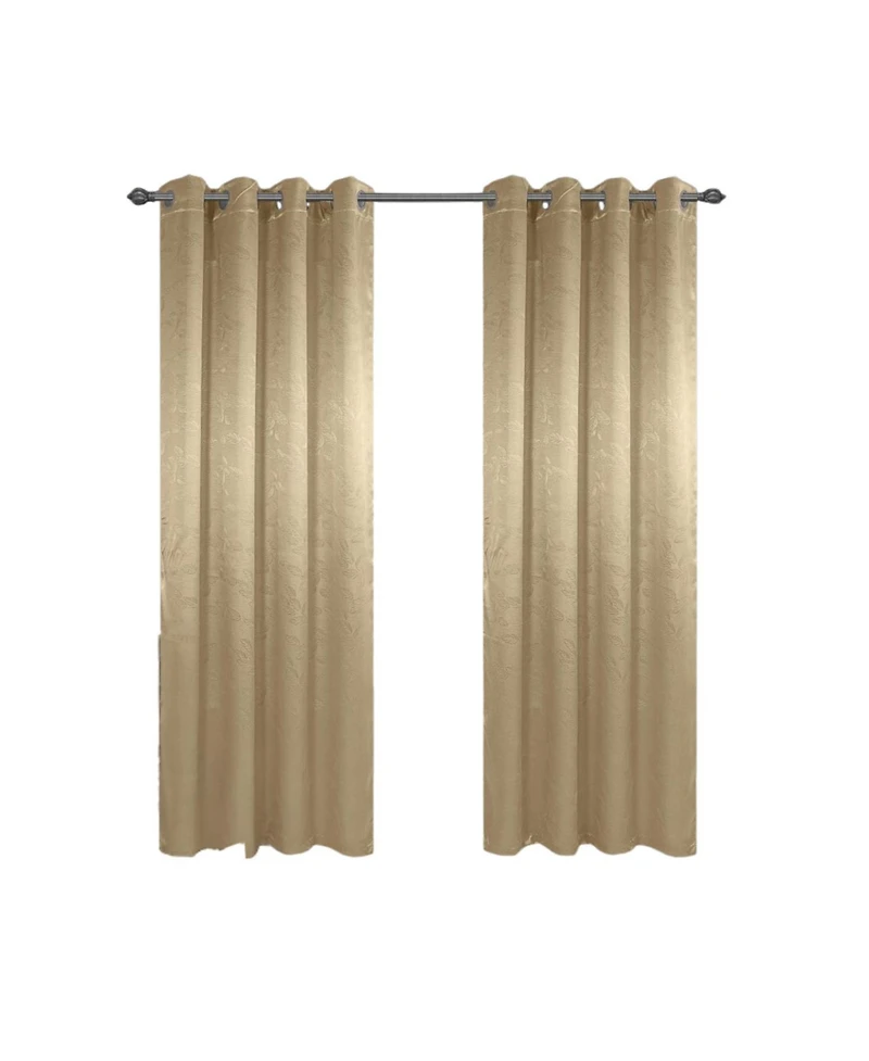 Olivia Gray 100% Polyester 200 Gsm Arlo Embossed Blackout Grommet Curtain Panel