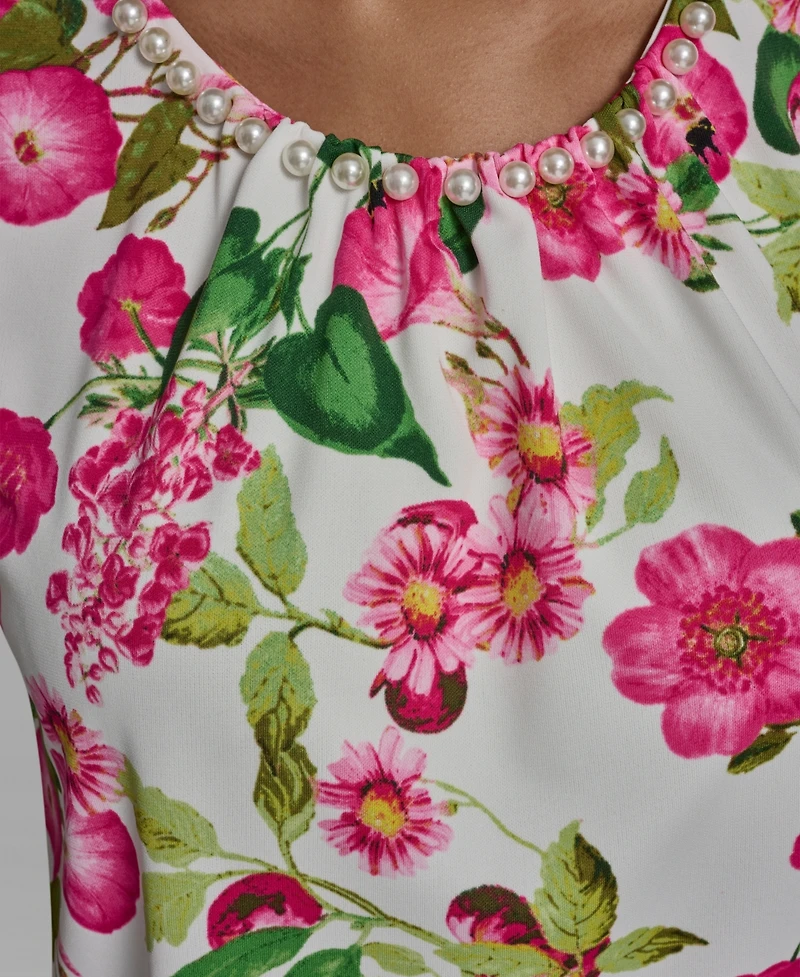 Karl Lagerfeld Paris Women's Crewneck Woven Top