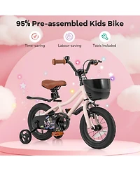 Mecale 12 Inches Kids Bike with Basket and Adjustable Handlebar for 3-4 Years Old