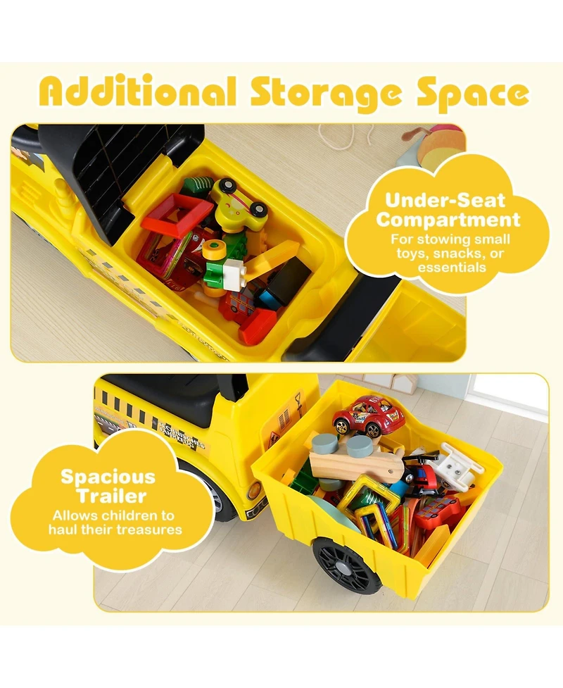 Mecale Kids Digger Ride on Truck with Shovel and Under-Seat Compartment