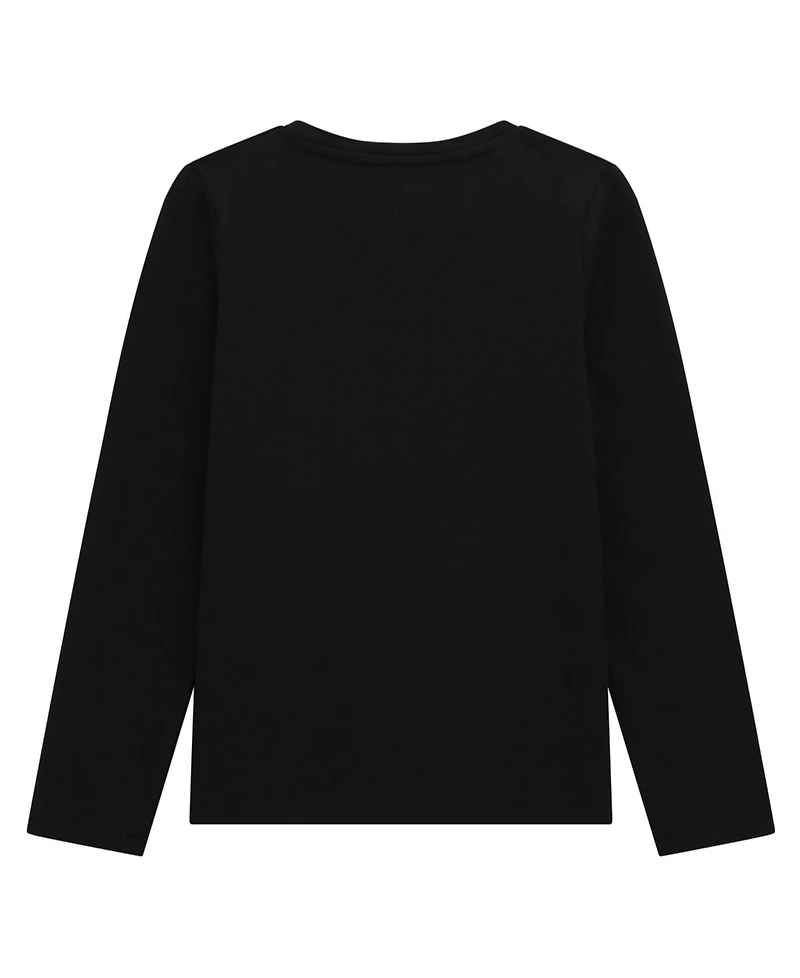 Guess Girls' 7-16 Long-Sleeve Rhinestone-Embellished Logo T-Shirt