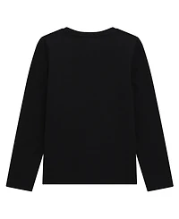 Guess Girls' 7-16 Long-Sleeve Rhinestone-Embellished Logo T-Shirt