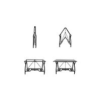 Origami Multi Purpose Folding Wooden Office Computer Furniture Table Desk, Black