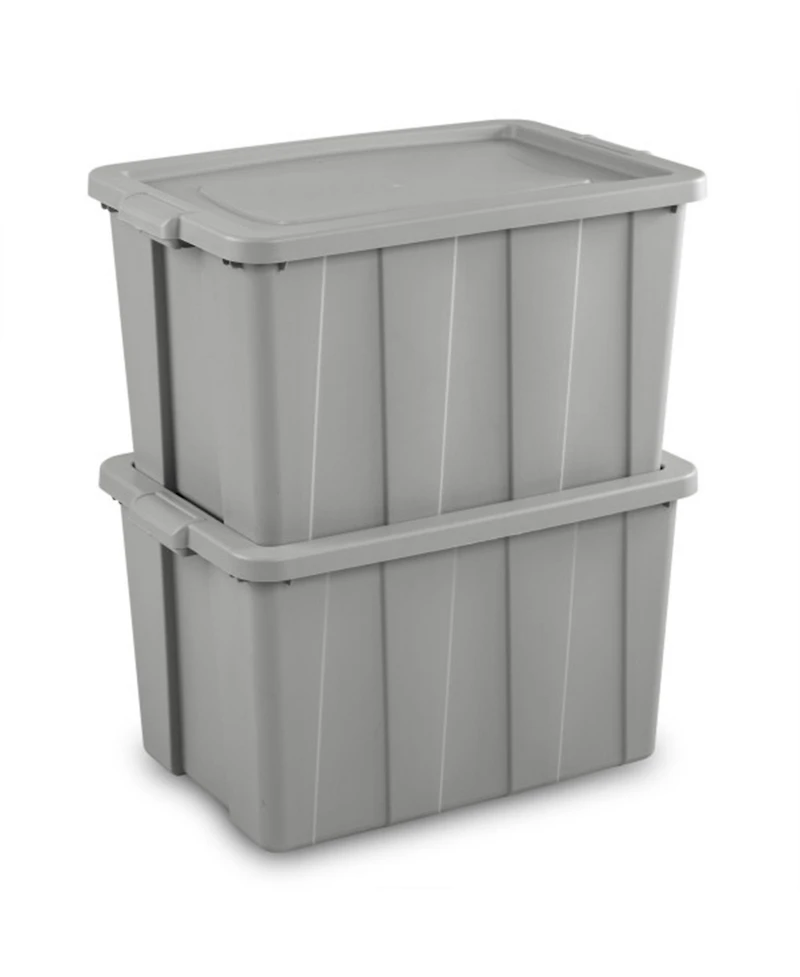Sterilite 30 Gallon Tuff1 Storage Tote, Stackable Plastic Bin with Lid, 4 Pack