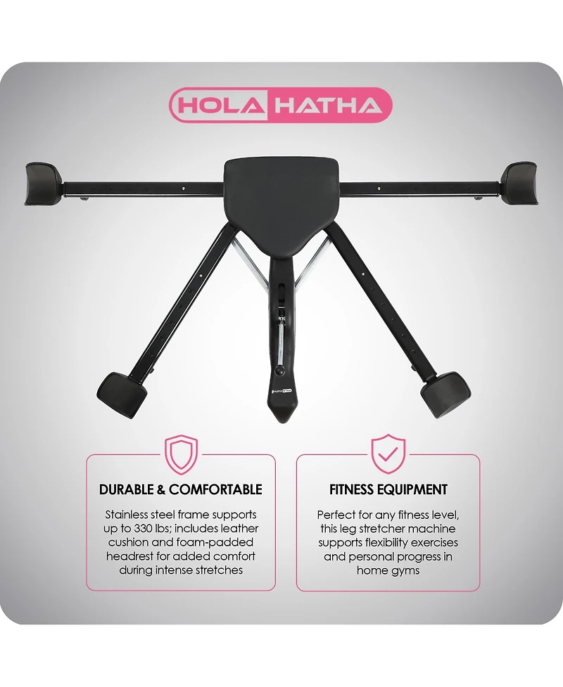 HolaHatha Leg Stretcher Split Machine for Flexibility Training, Steel, Black