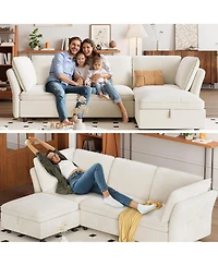 gaomon 97" Sectional Couch for Living Room, Modern l-Shaped Modular Sectional Sofa, Cloud Couch with Storage Ottoman