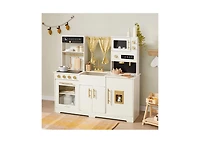 Tiny Land Iconic Wooden Play Kitchen – Cream Pretend Cooking Set for Kids