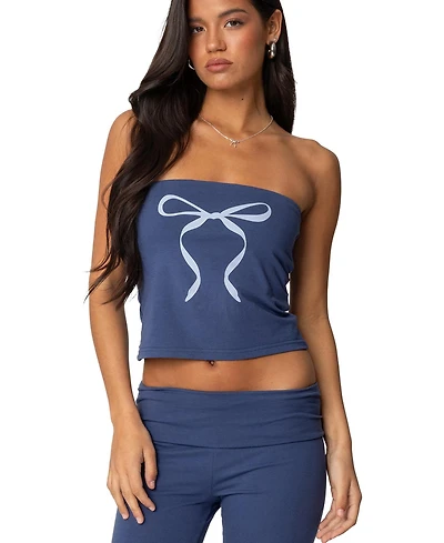 Edikted Women's Aiyana Bow Built Bra Tube Top