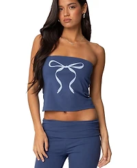 Edikted Women's Aiyana Bow Built Bra Tube Top