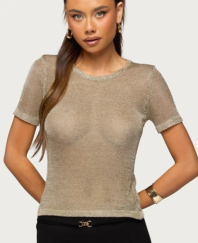 Edikted Women's Luchia Shiny Knit Top