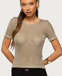 Edikted Women's Luchia Shiny Knit Top