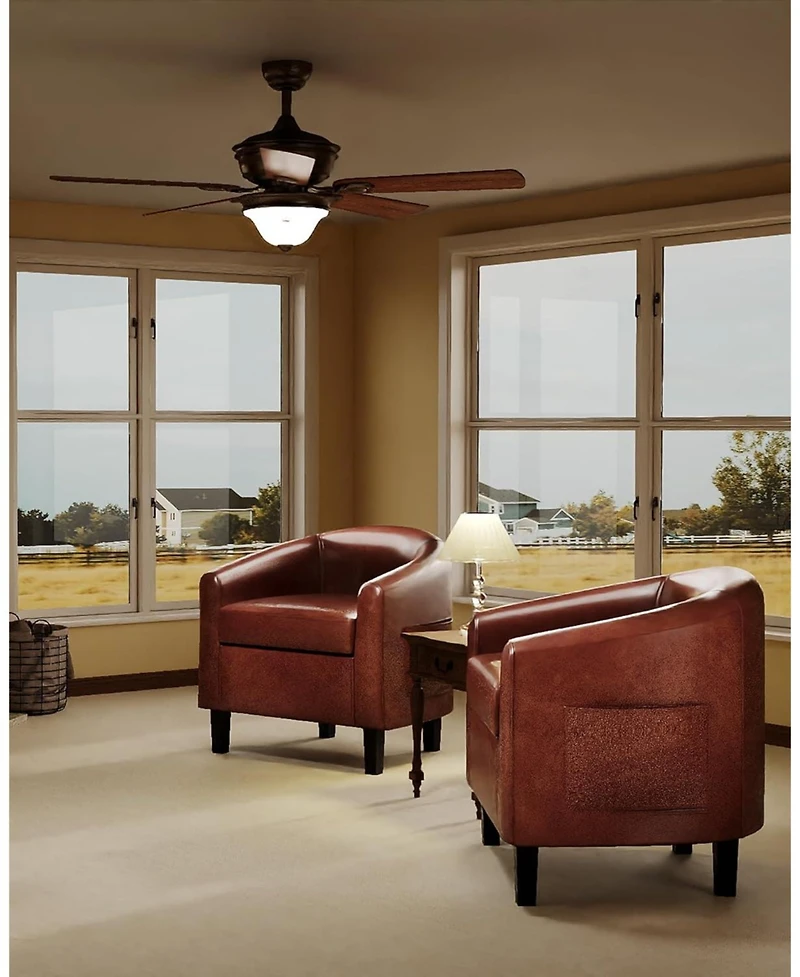 gaomon Accent Barrel Chairs, Faux Leather Club Armchairs with Soft Seat for Living Room, Bedroom, Reading, Waiting Room