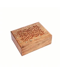 Yigii Handcrafted Celtic Wooden Treasure Chest for Jewelry & Keepsakes