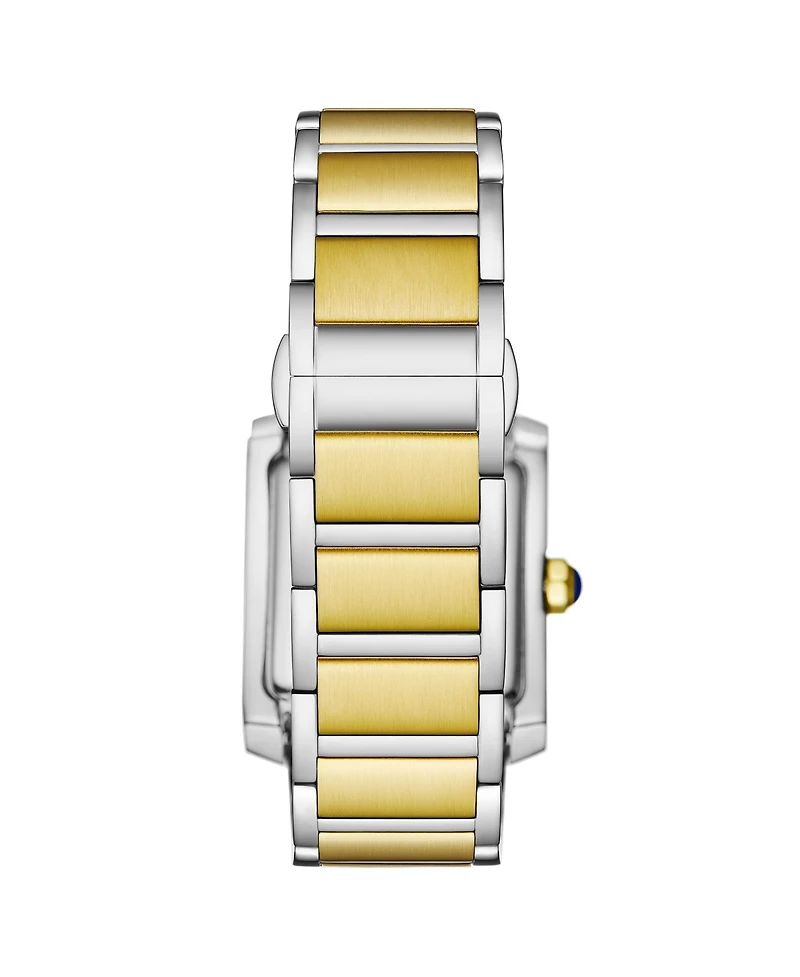 Stuhrling Elan 4088.3 Women s Rectangular Quartz Watch, Two-Tone Stainless Steel Bracelet