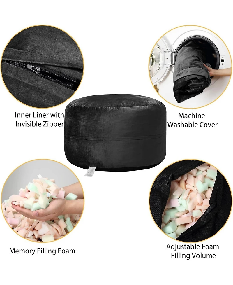 gaomon Bean Bag Chair, 4FT Giant Bean Bag for Adults, Teens, Foam Filled Bean Bag Chairs with Velvet Cover