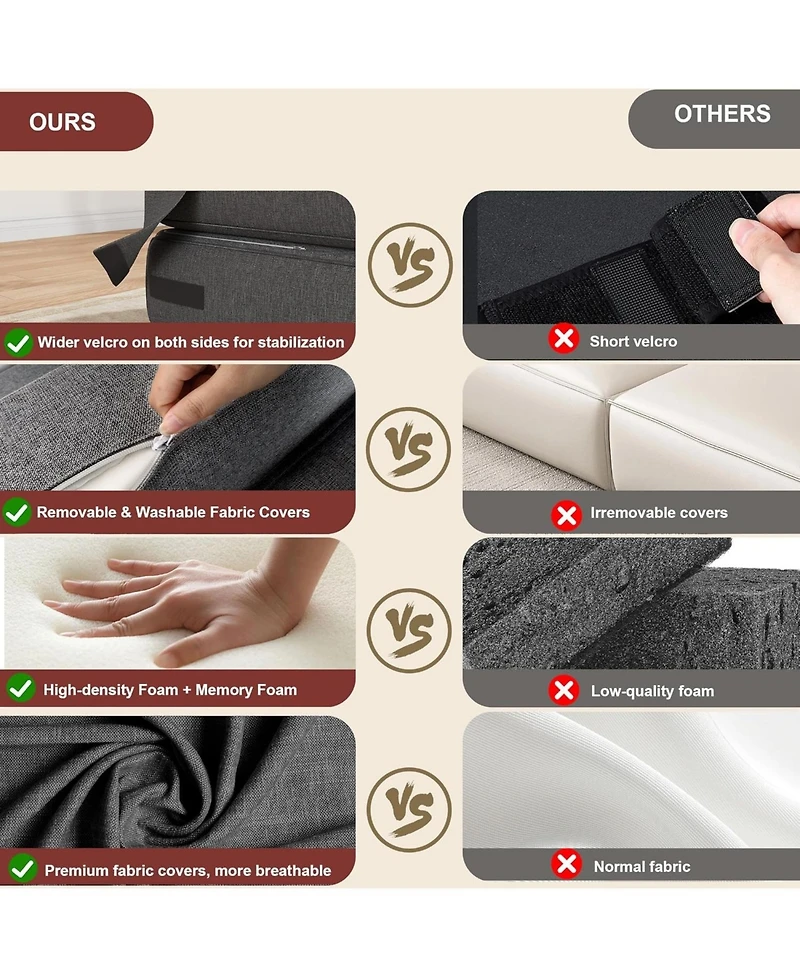 gaomon Folding Sofa Bed With Upgraded Pillow, Convertible Sleeper Chair- Modern Comfortable Sofa Bed Linen Fabric