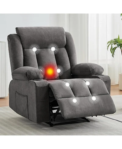 gaomon Manual Recliner Chair with Massage & Heat,Classic and Traditional Oversized Recliner Chair,8-Point Vibration, Lumbar Heating