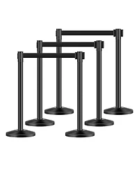 Yescom 6 Piece Crowd Control Stanchion Set with Retractable Belts for Exhibitions