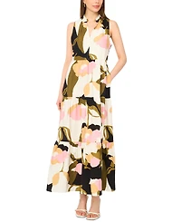 Msk Women's V-Neck Tiered Maxi Dress