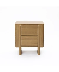 LuxenHome Mid-Century 2-Drawer Nightstand, 23.6'' Engineered Wood Accent Table