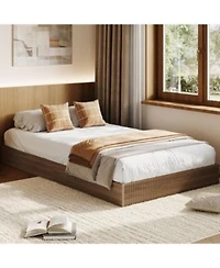 Gaomon Wood Platform Bed Frame Modern Fluted Design Low Profile Sturdy Support No Box Spring Needed