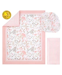 The Peanutshell Crib Bedding Set for Baby Girls, Whimsical Floral, 3 Pieces